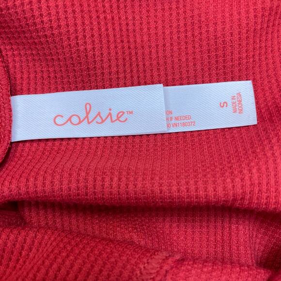 Colsie Women's Waffle Bodysuit Red Size Small - Picture 5 of 6
